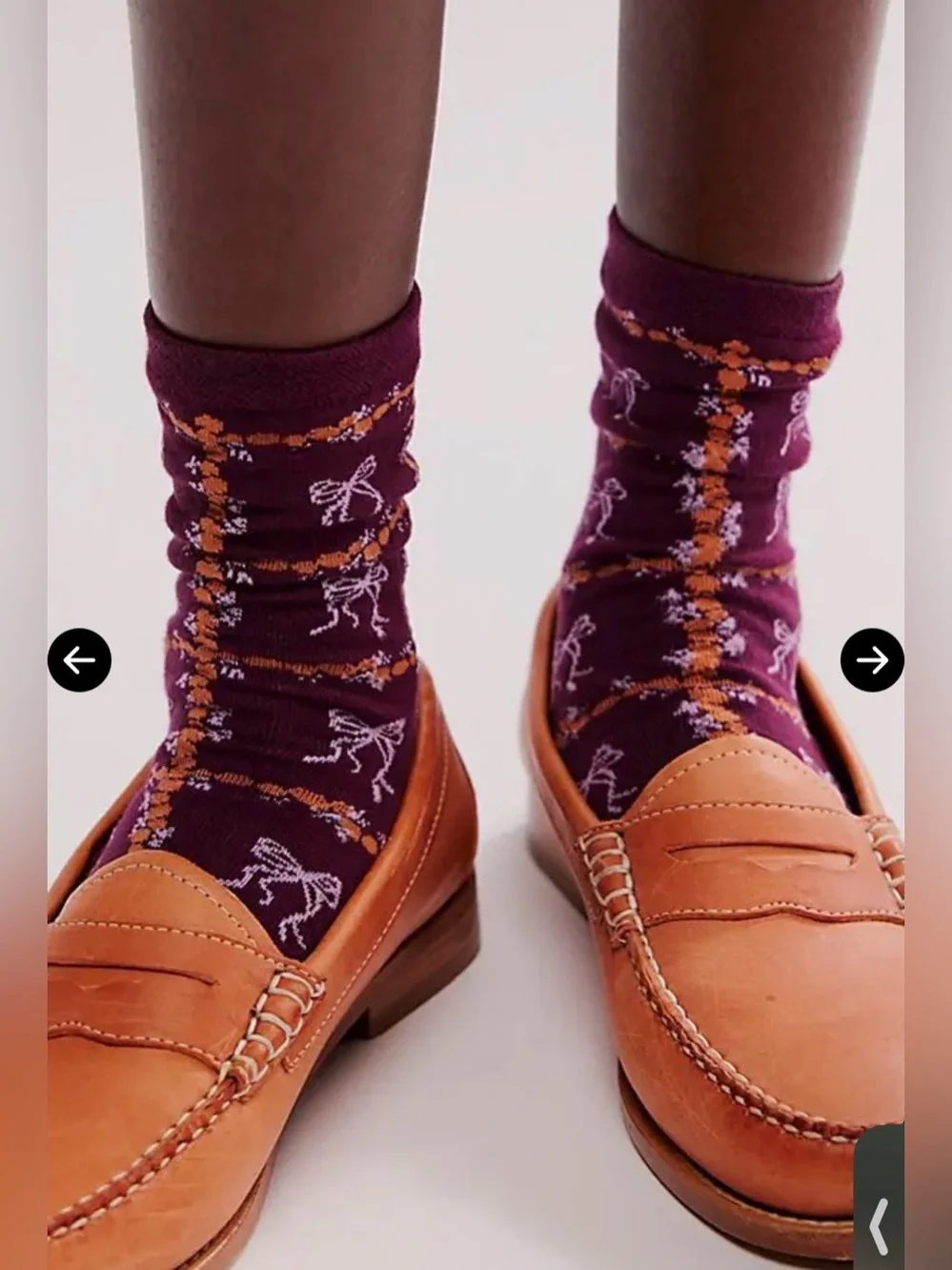 FP Movement by Free People Tie a Bow Socks in Raspberry Ice One Size NWT